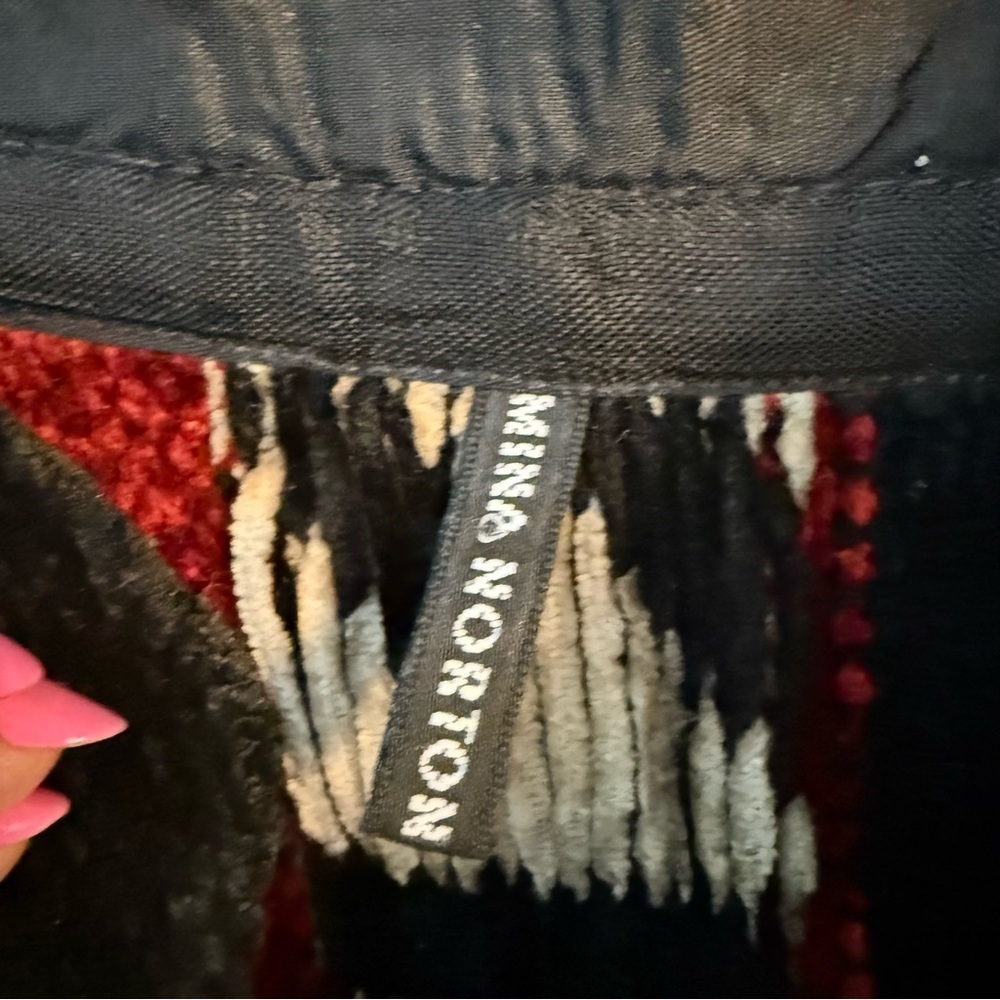 Mina Norton New York Wearable Art/Artsy/Art To Wear Chenille Cardigan Women’s L - Picture 2 of 9